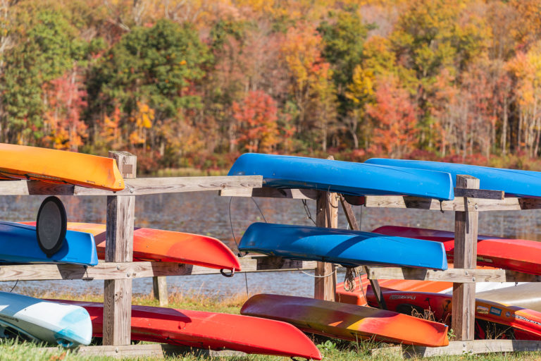 Colorful Canoes at the Lake