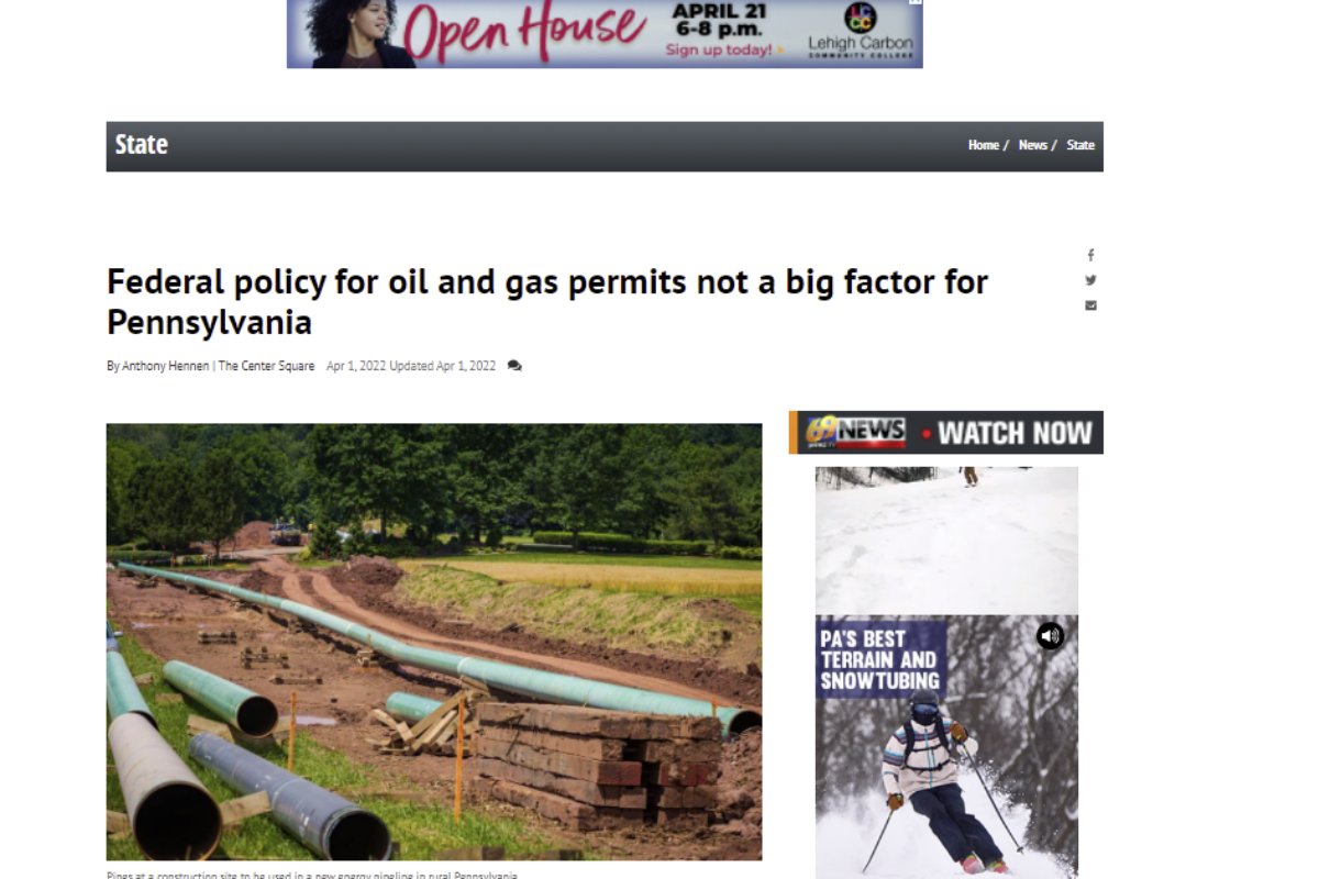 WFMZ Uses George Sheldon Pipeline Construction Image for Editorial Illustration