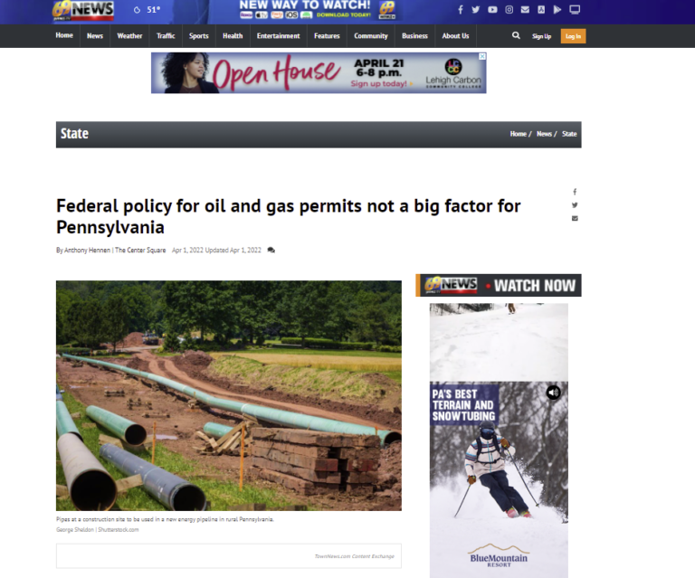 WFMZ Uses George Sheldon Pipeline Construction Image for Editorial Illustration