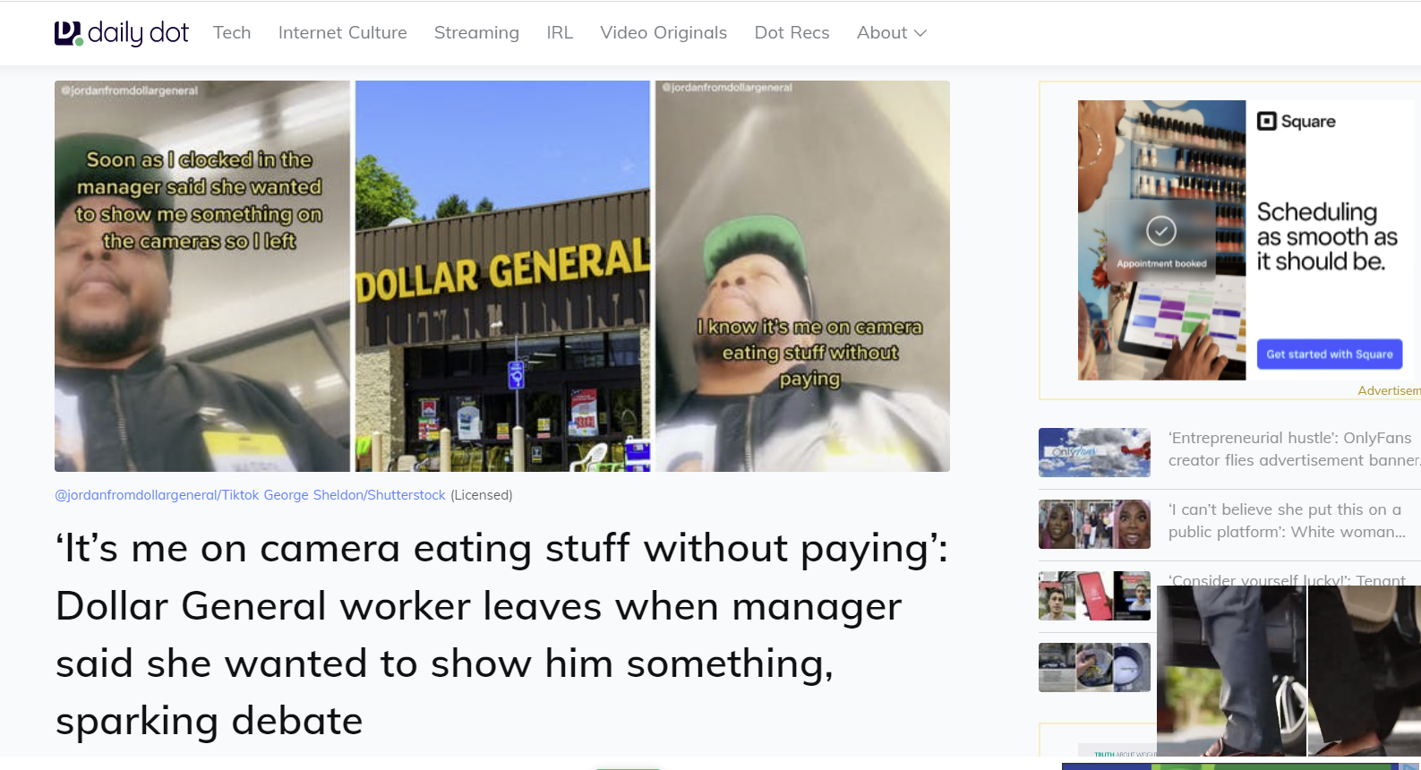 George Sheldon Image Illustrates Article about Dollar General Employee Eating Unpaid Food