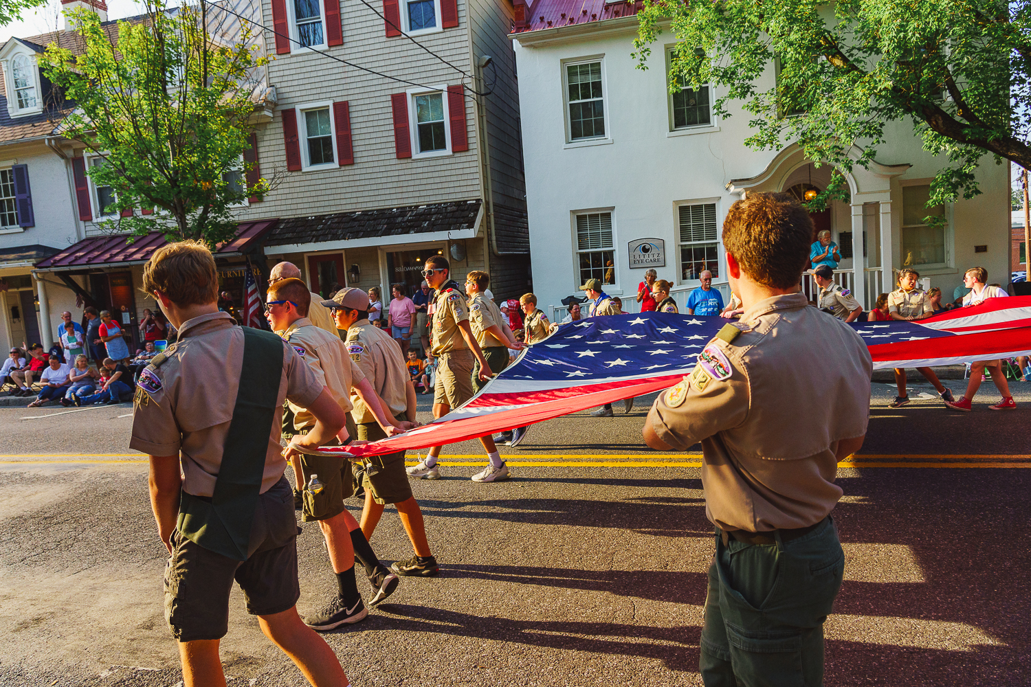 Boy Scouts Carry USA Fag in Lititz Parade