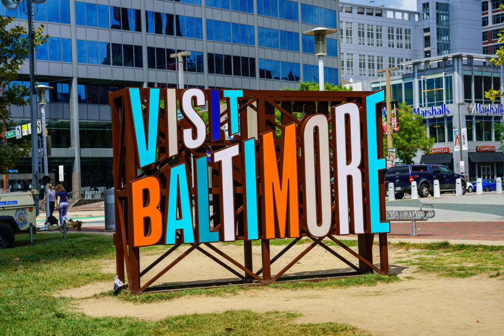 Visit Baltimore sign photo by George Sheldon.