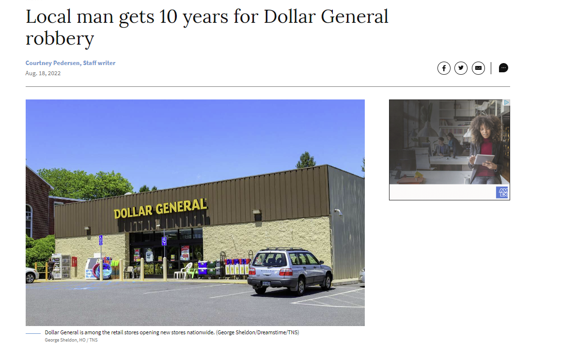 George Sheldon Dollar Store Image Used in News Story