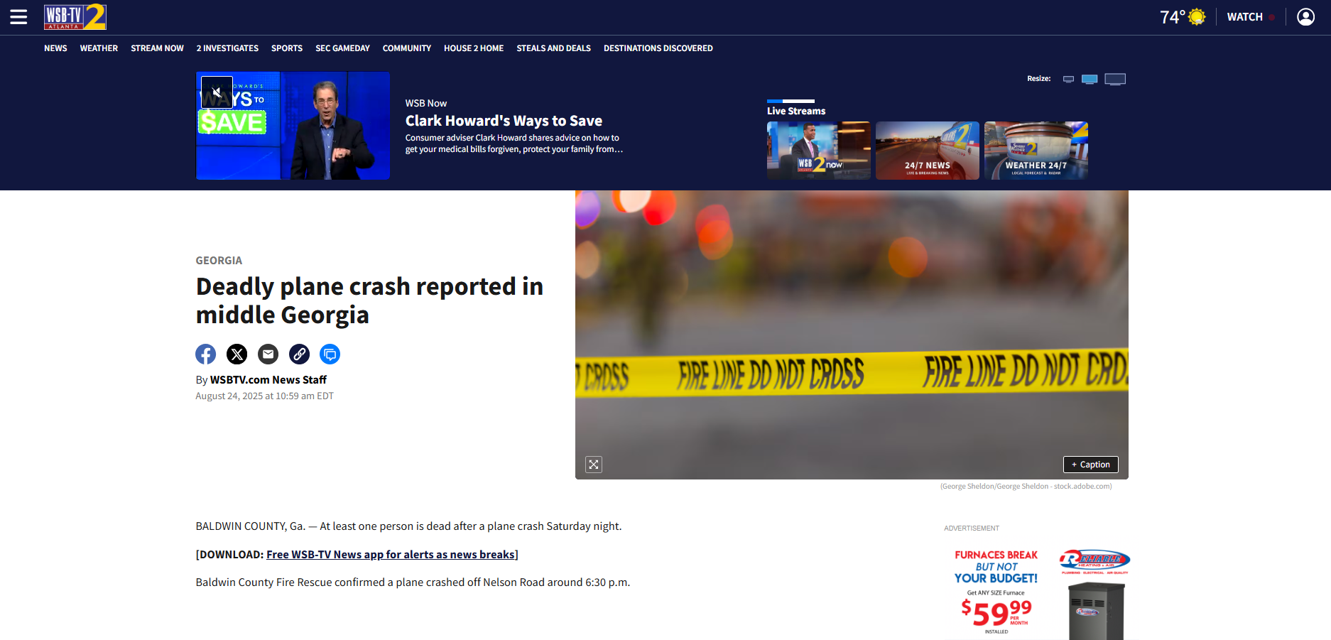 George Sheldon Photo - Fire Line Do Not Cross