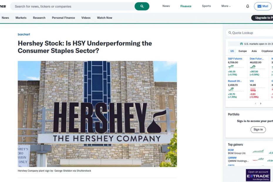 George Sheldon's Editorial Photo of Hershey used by Yahoo Finance