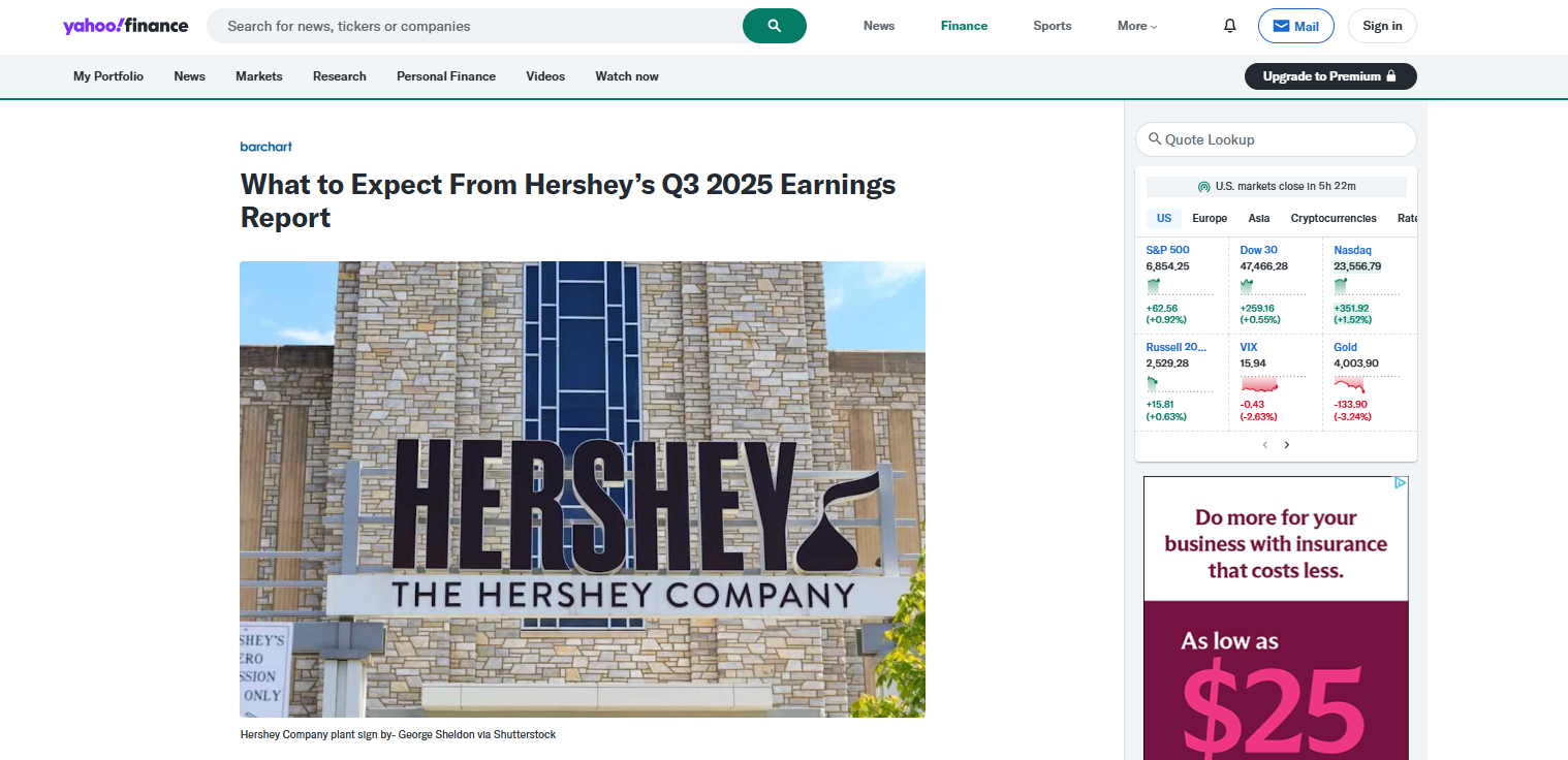 Yahoo Finance Uses George Sheldon Hershey Photo